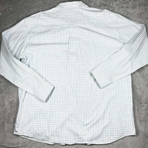 IZOD 4XLT Plaid Button Down Shirt Men’s Blue Green Cotton Long Sleeve - Picture 6 of 10